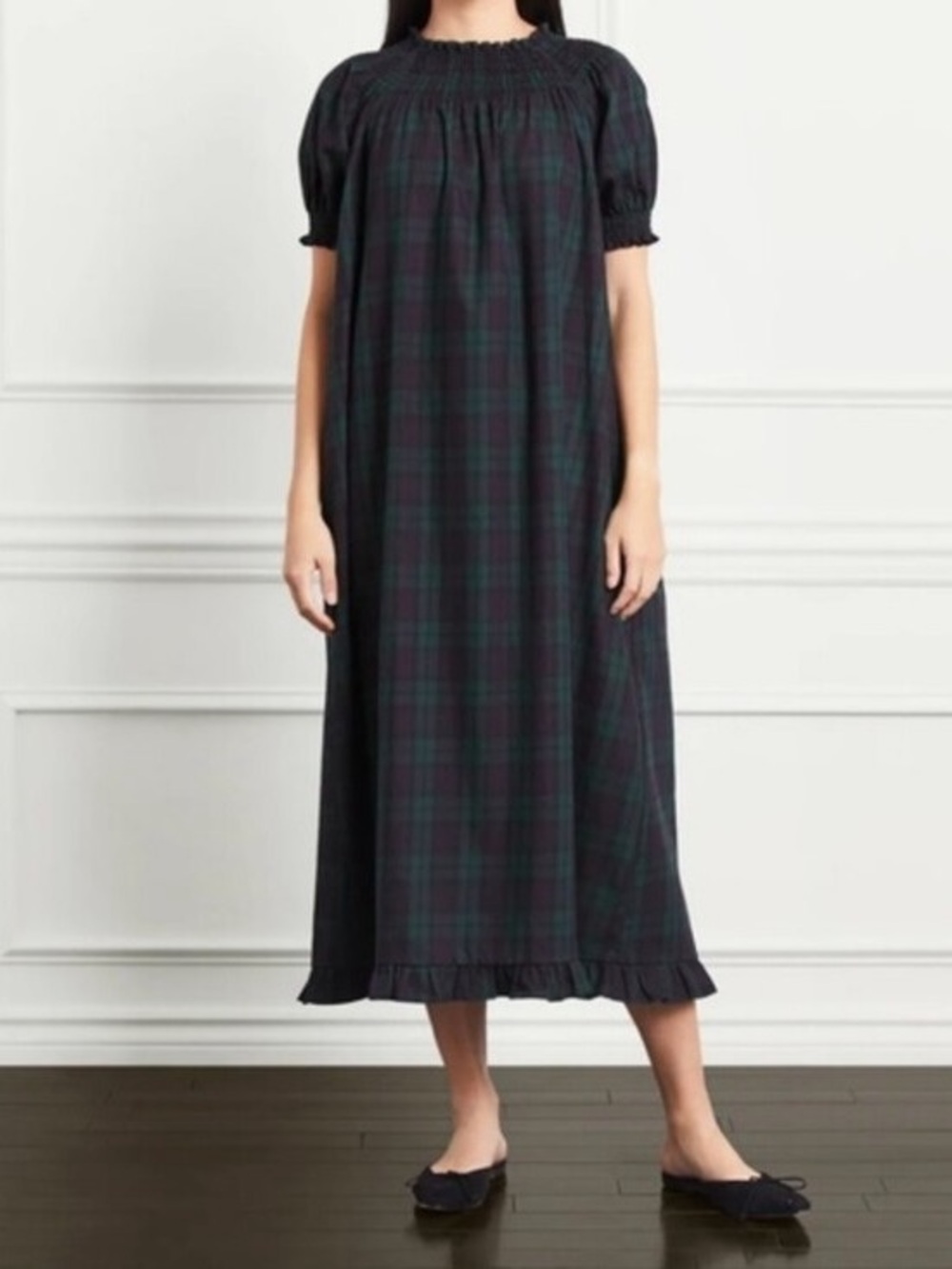 Hill House Caroline Nap Dress in Blackwatch Tartan